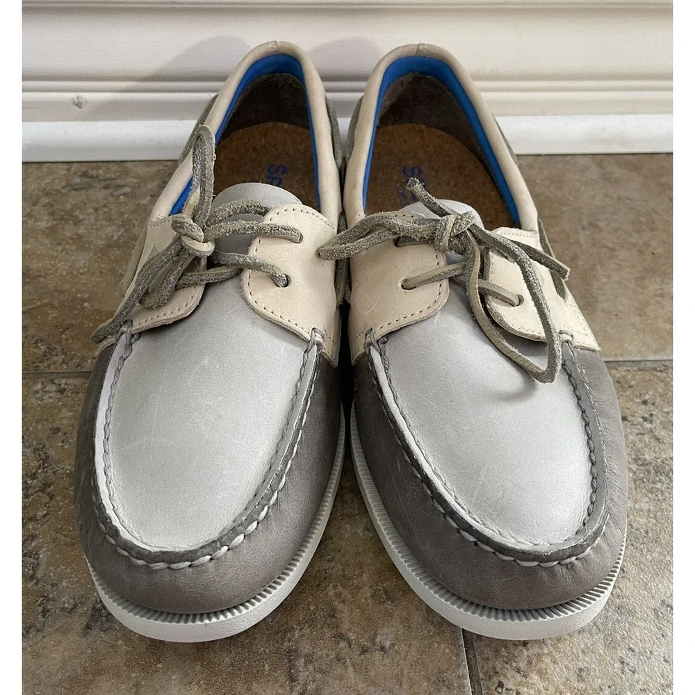Sperry Top Sider Plush Tri Tone Womens Size 8.5 Leather Boat Shoes STS83712